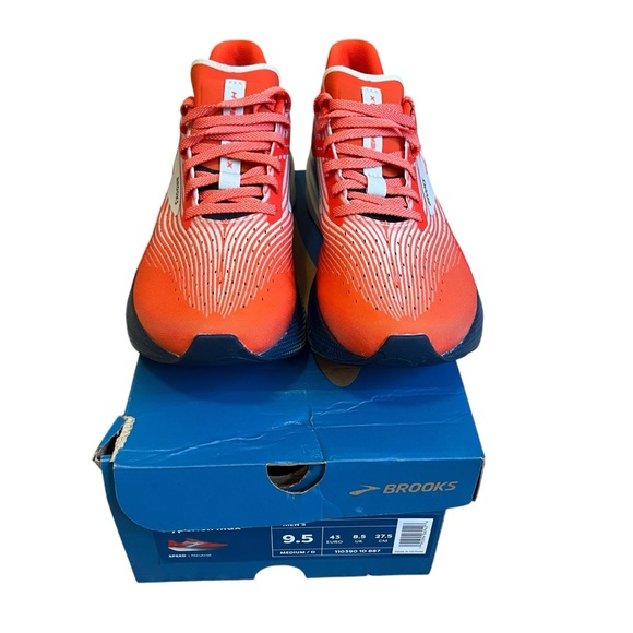 New! Men's Brooks Hyperion Max Running Shoes Size 9.5 Cherry Tomato/Arctic Ice - Picture 2 of 10
